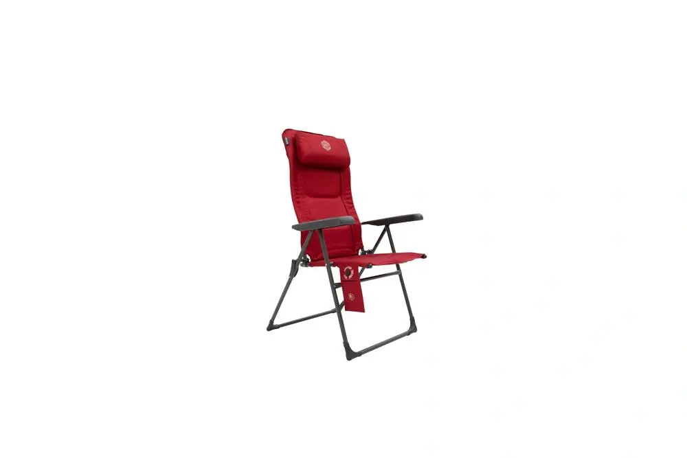 Red Vango Radiate Grande DLX heated reclining camping chair with headrest