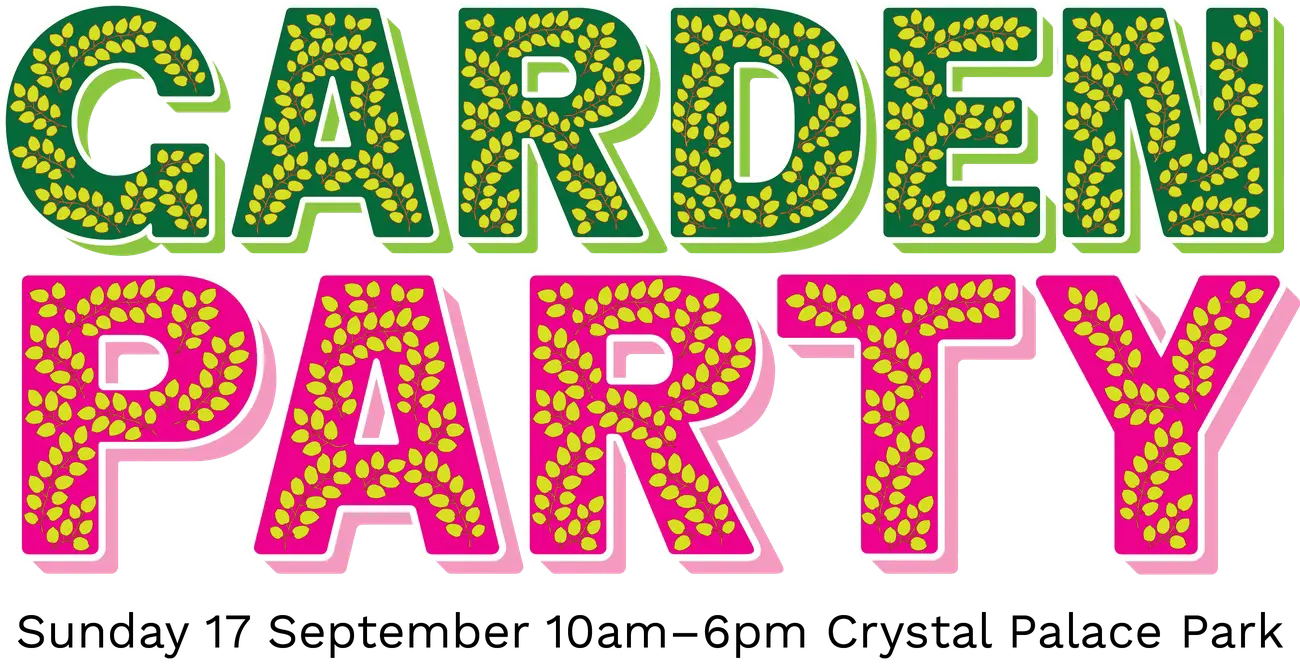 Garden Party poster for Crystal Palace Park event - fun seasonal Thing to Do in London with Kids